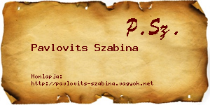 Pavlovits Szabina névjegykártya